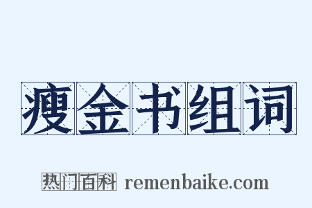 瘦金书组词是什么意思的图片